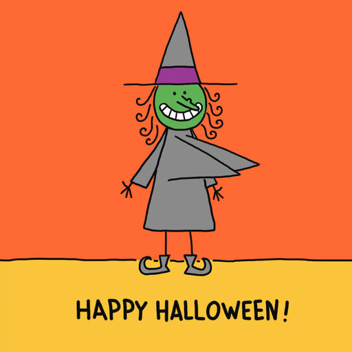 Pointy Witch Hats Funny Halloween Card, 
