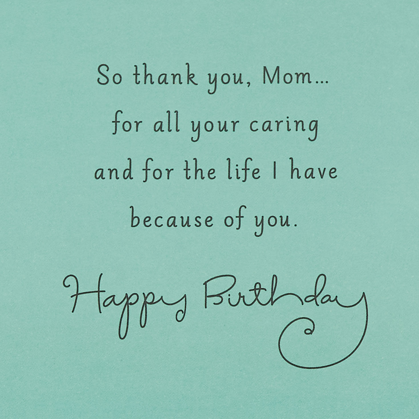 Pink Flowers on Blue Mom Birthday Card Sentiment image number 3
