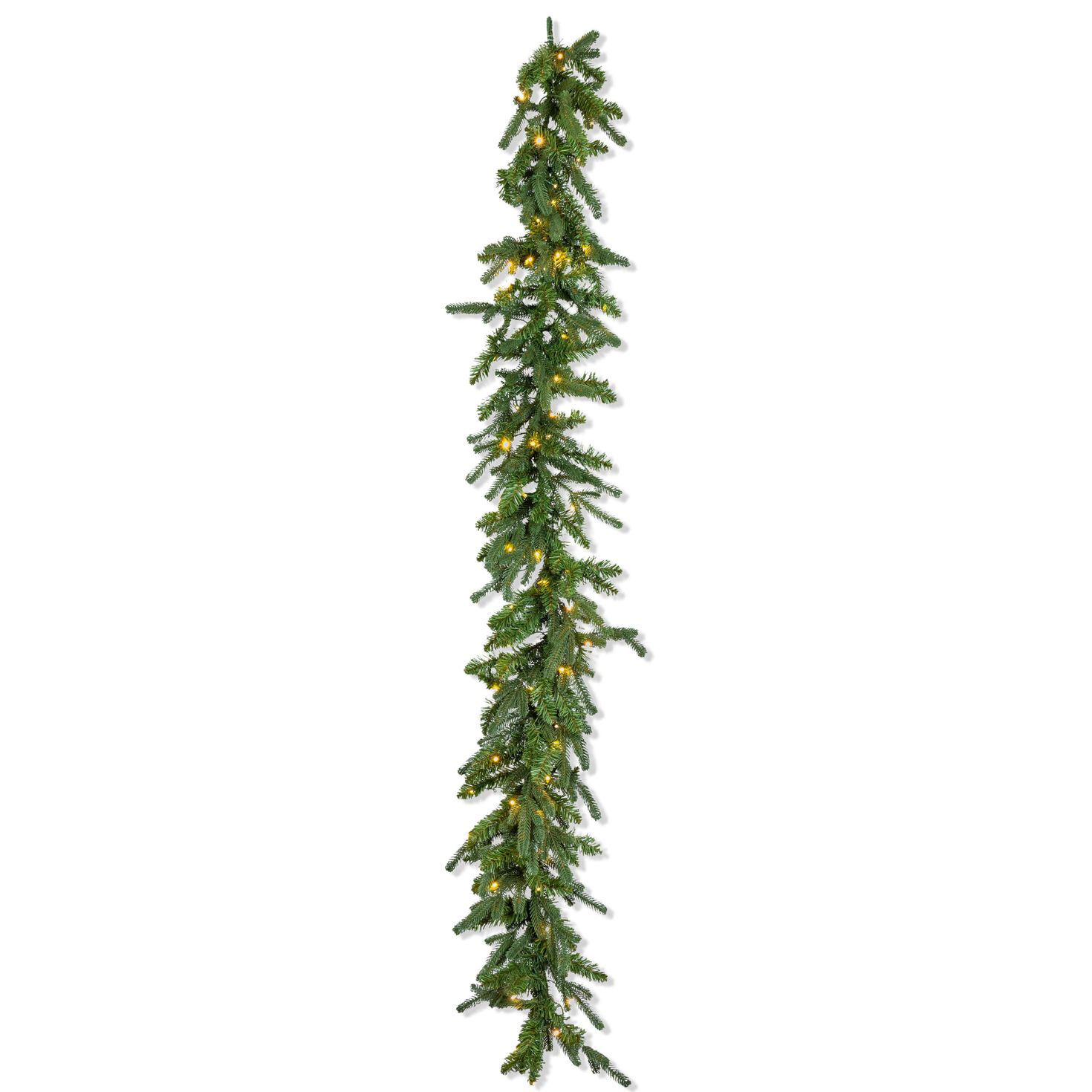 Natural Cut "Hallmark" Fir Garland 9' x 12" 200 LED Lights