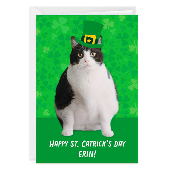 Personalized Leprechaun Cat St. Patrick’s Day Card, , large image number 1