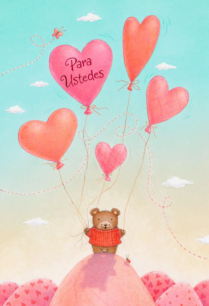 Bear & Balloons Spanish-Language Valentine's Day Card from Child