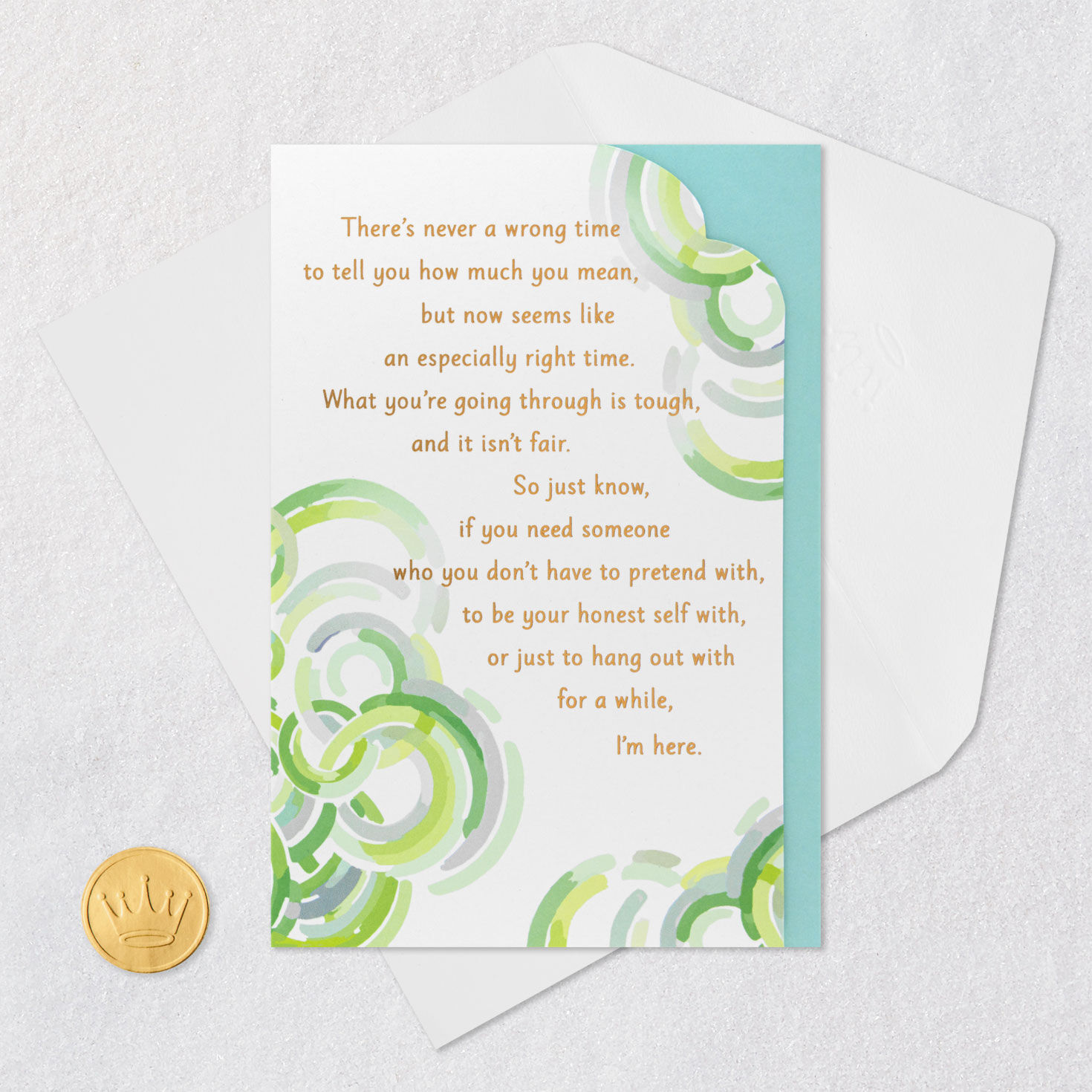 Interlocking Rings Between You and Me Encouragement Card Card Front with Envelope and Gold Seal image number 6