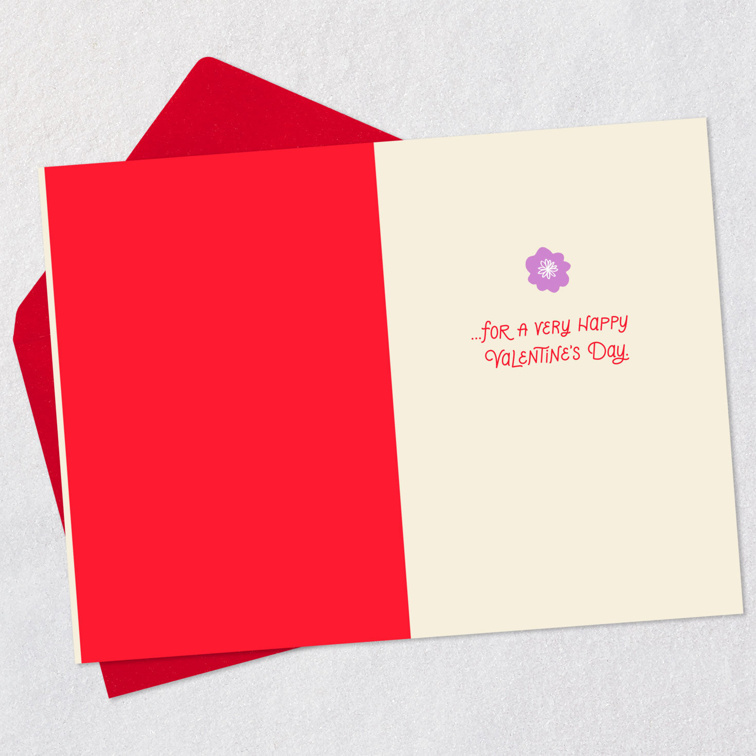 Heart Floral Bouquet Valentine's Day Card Open Card with Envelope image number 3