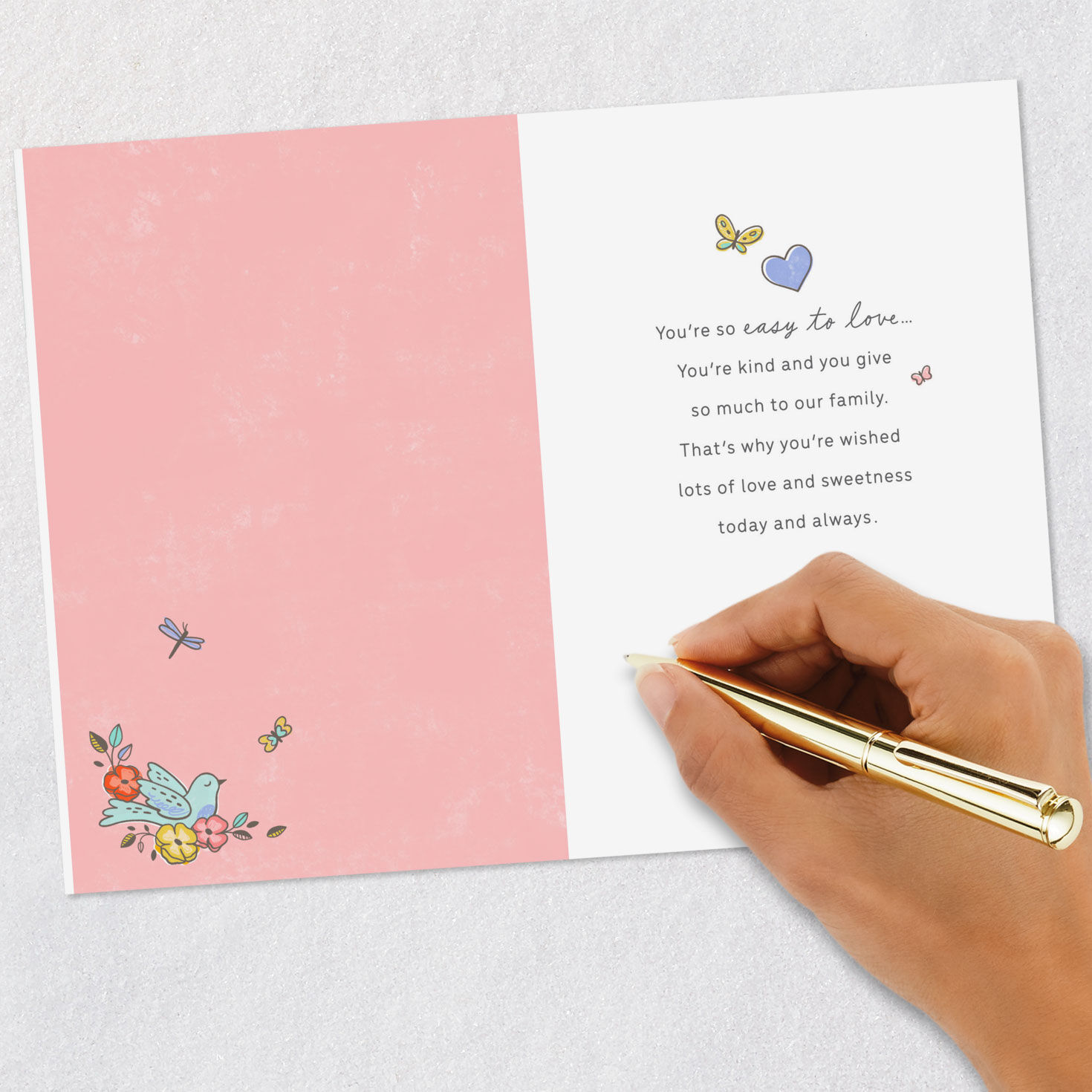 Birdbath Fountain Mother's Day Card for Nana Signing card image number 6