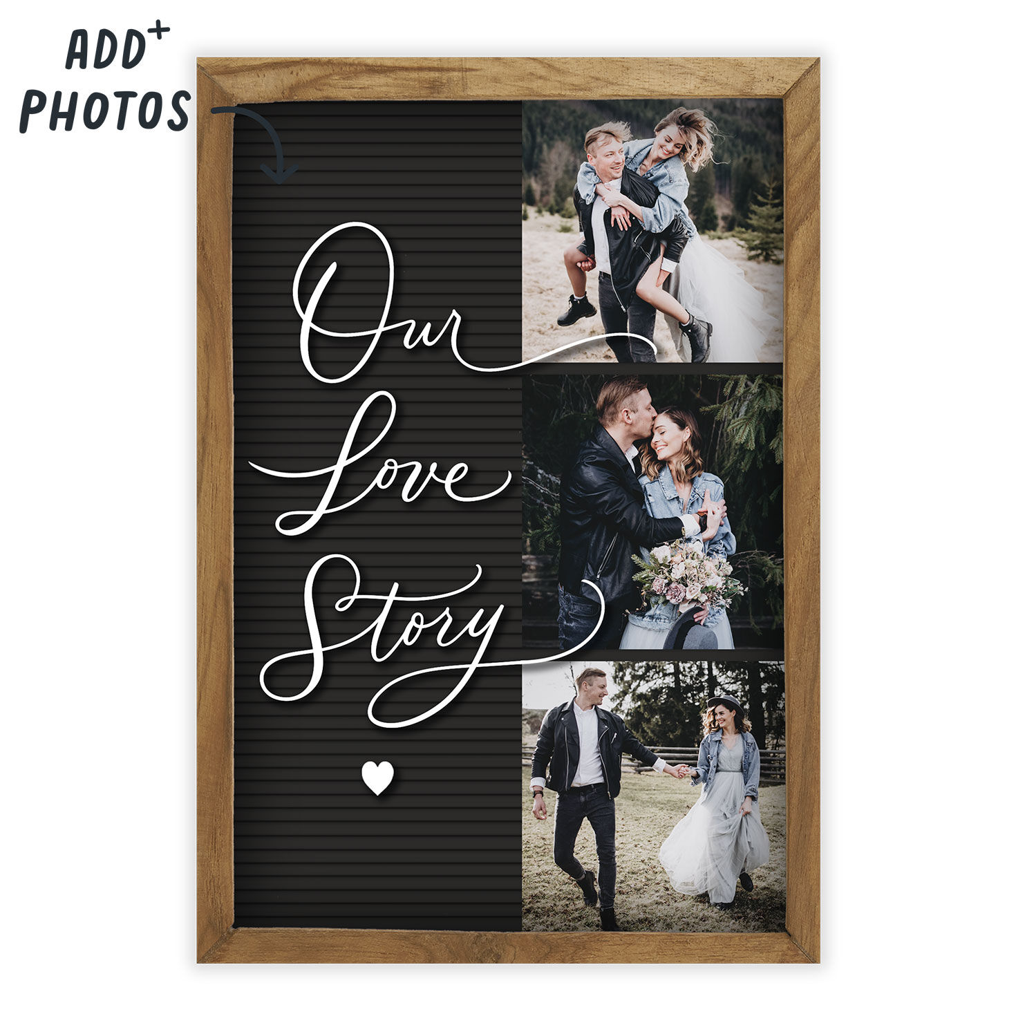 Rustic Letter Board Romantic Folded Love Photo Card  image number 2