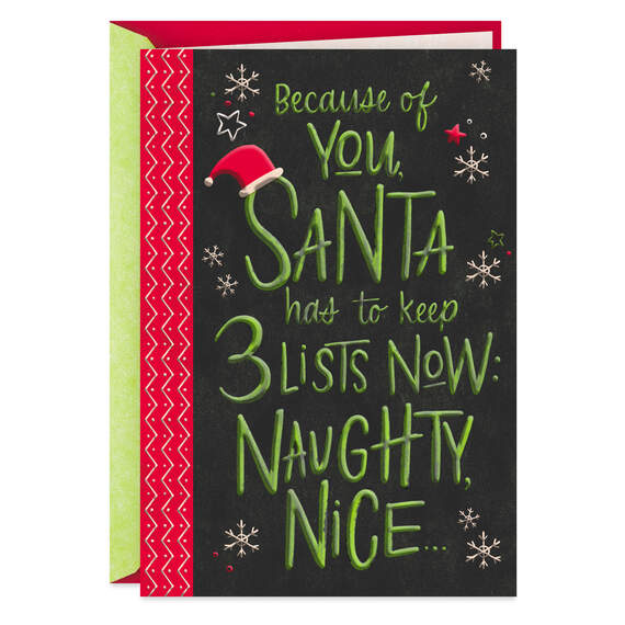 Naughty, Nice and Downright Dope Christmas Card, , large image number 1