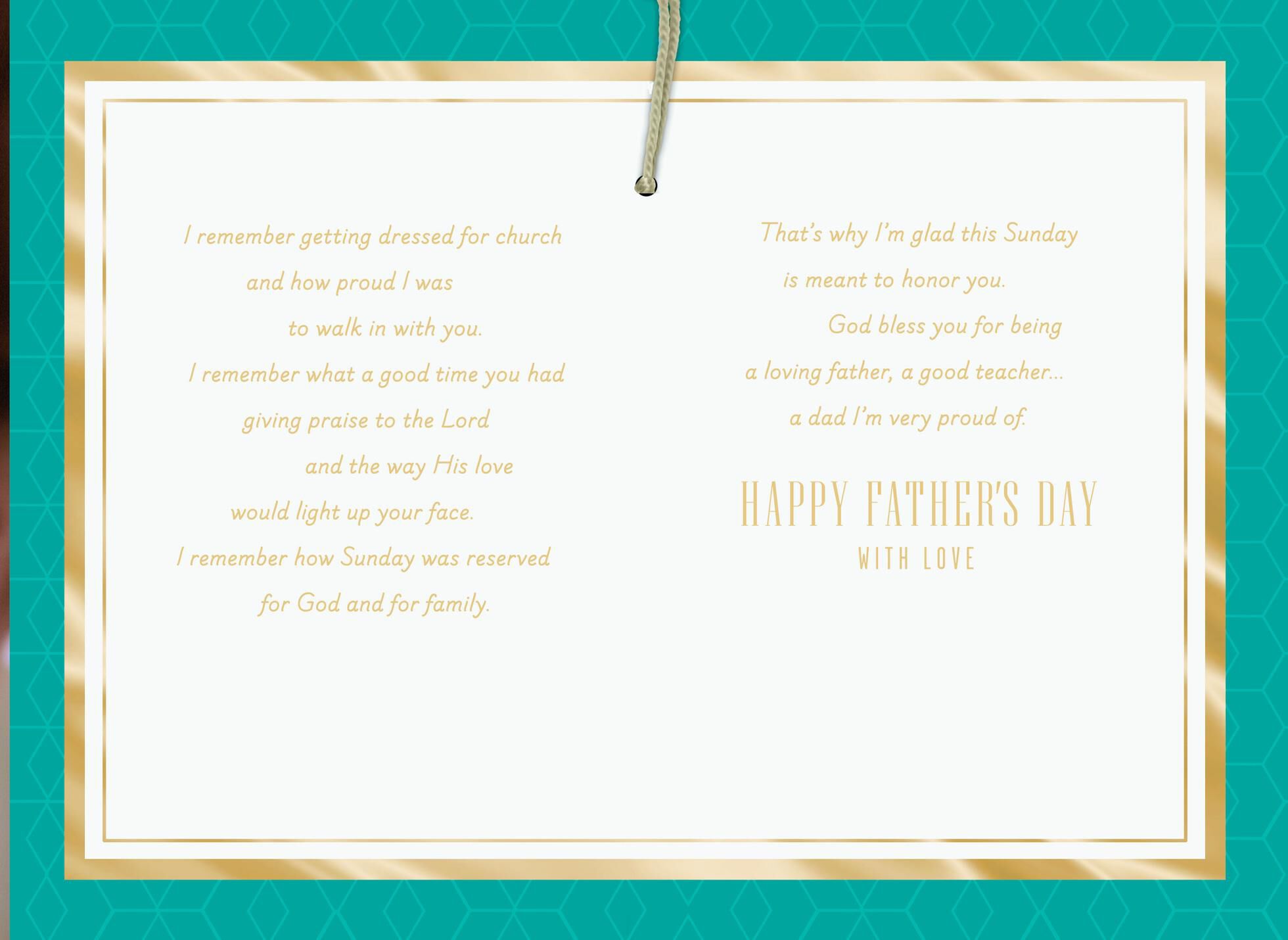 Sundays Make Me Think of You Religious Father's Day Card