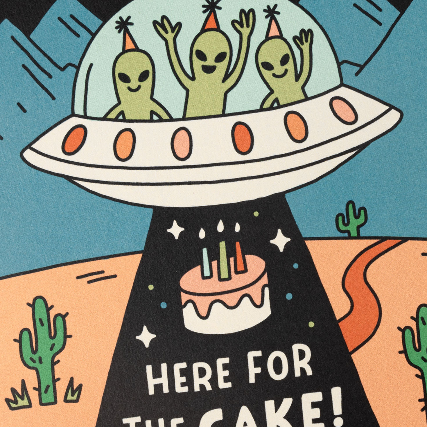 Alien Party Musical Pop-Up Birthday Card for Kids Card Front Detail image number 4