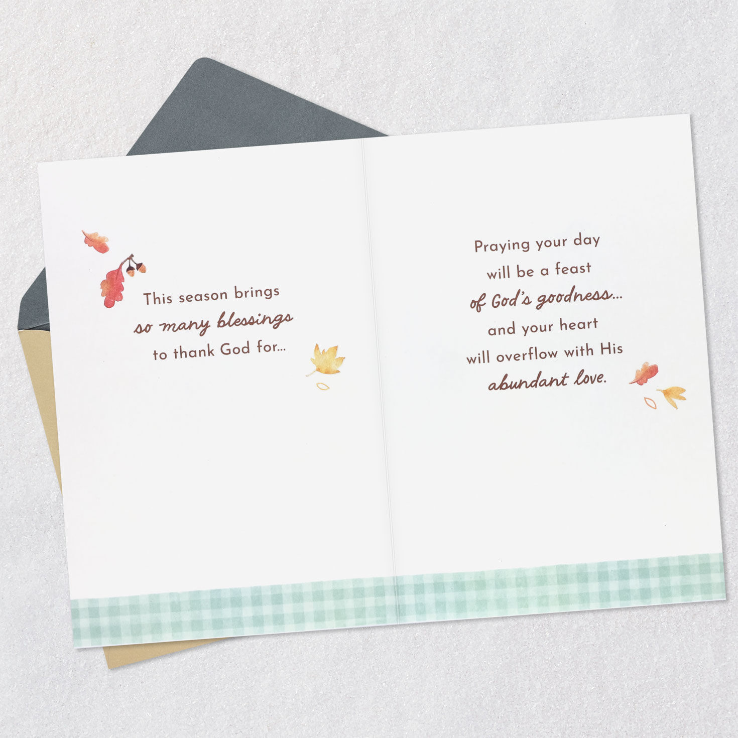 Turkey Art Religious Thanksgiving Card Open card with envelope image number 4