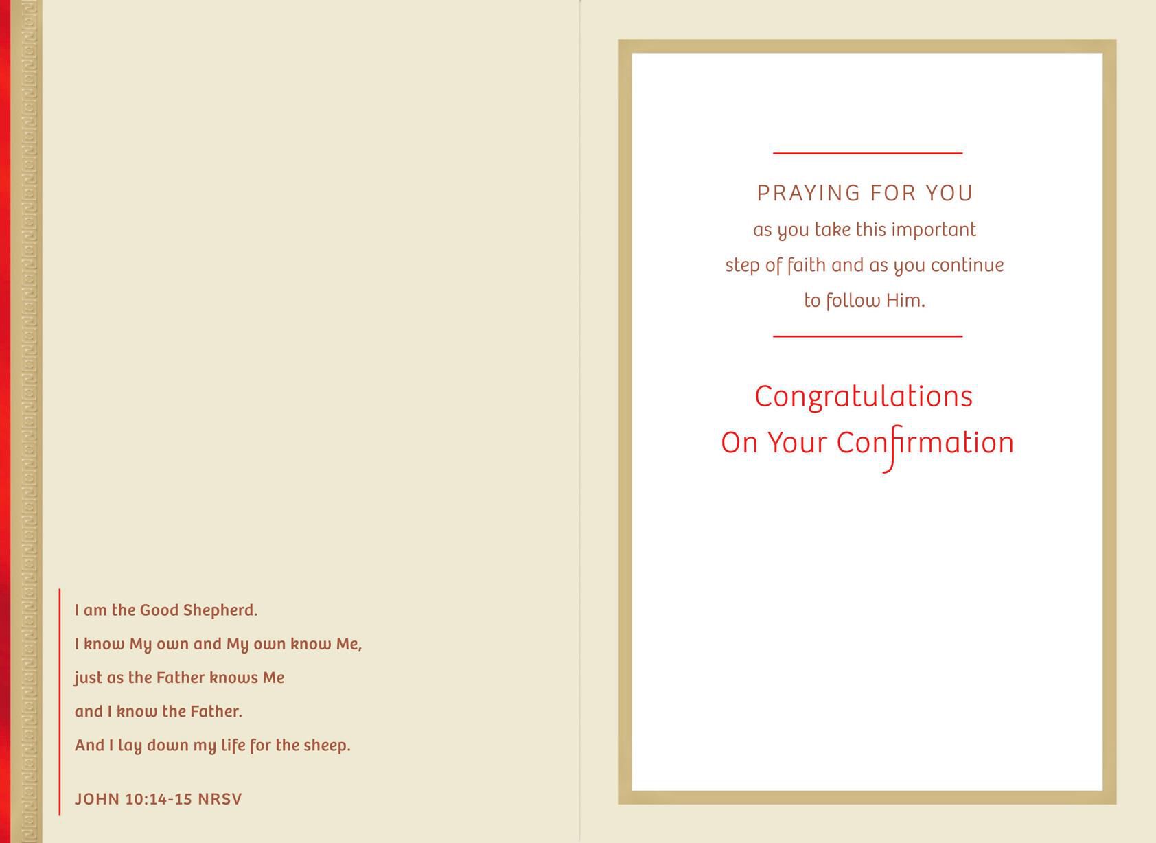 Praying for You Religious Confirmation Card for Godson
