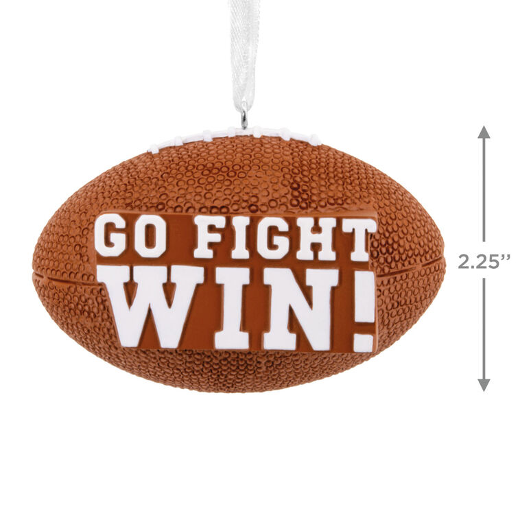 Go Fight Win Football Christmas Ornament measurement image number 3