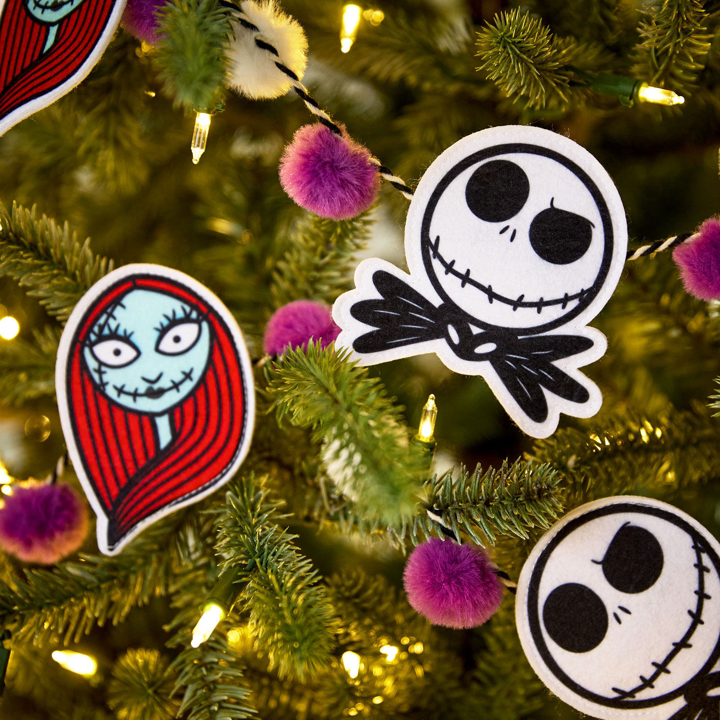 Nightmare Before Christmas Garland hangin on tree detail image number 2
