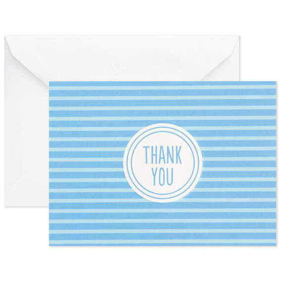Blue Stripe Blank Thank-You Notes, Pack of 20, , large image number 2