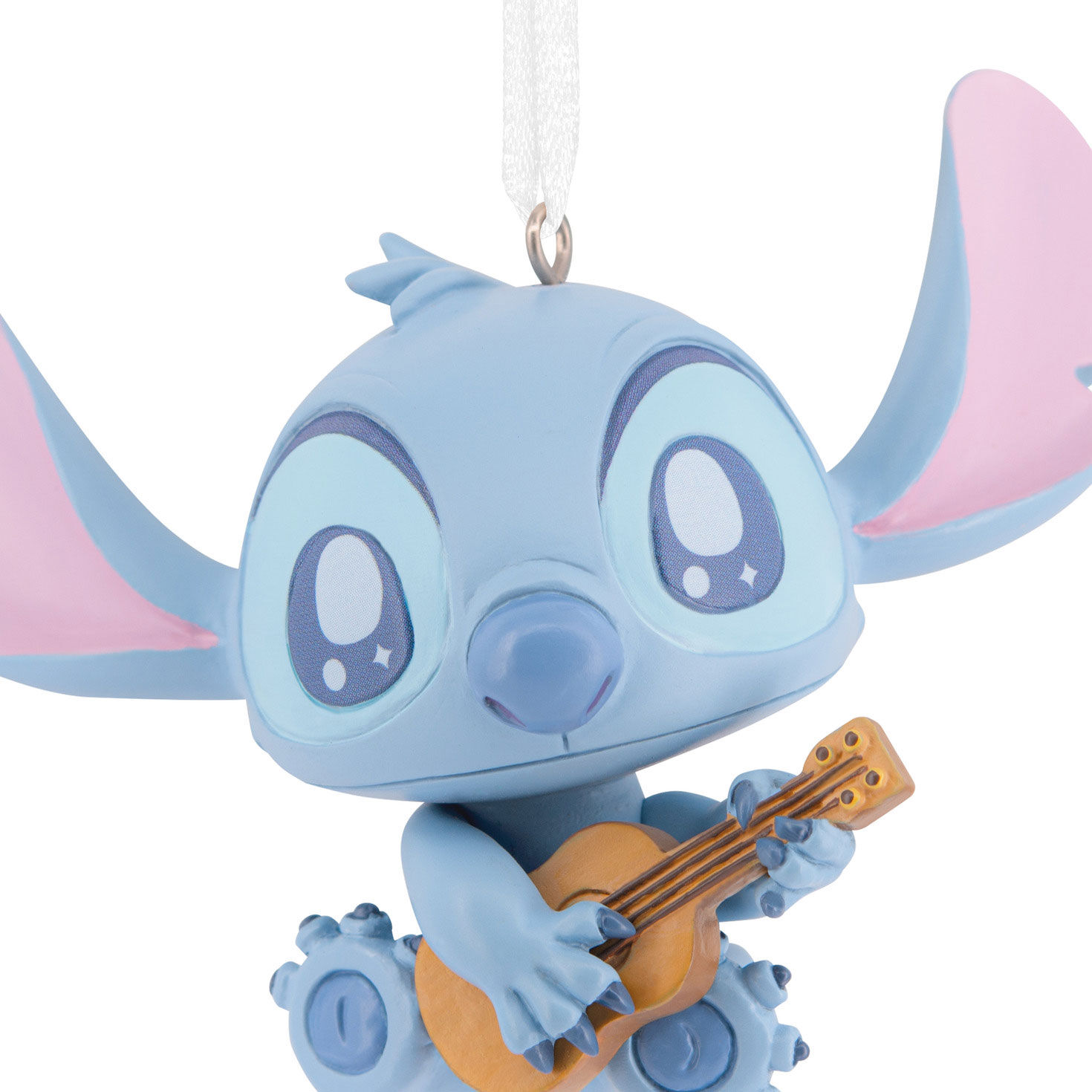 Stitch With Guitar Christmas Ornament closeup detail image number 5