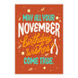 November Wishbone Personalized Birthday Card front image number 2
