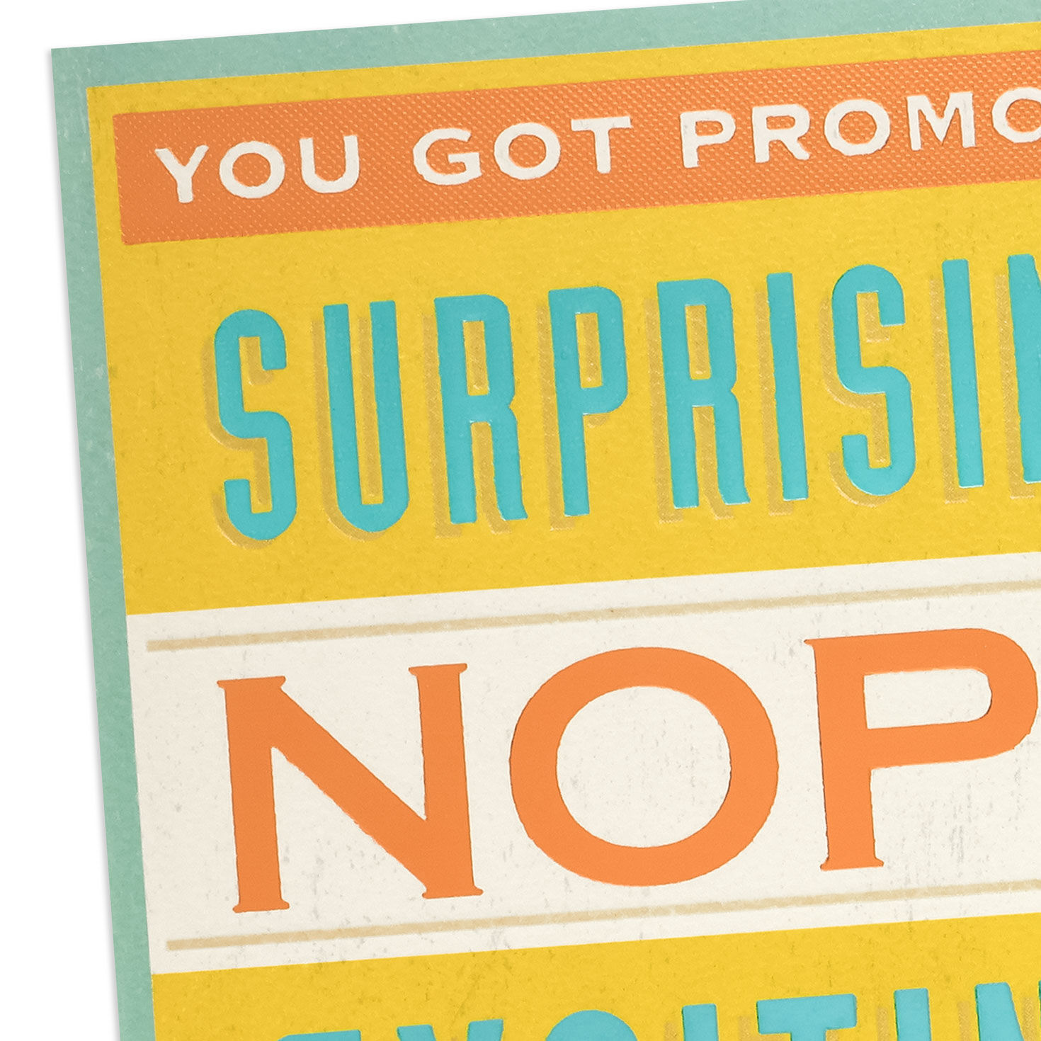 Bold Retro Lettering Promotion Congrats Card Card Front Detail image number 4