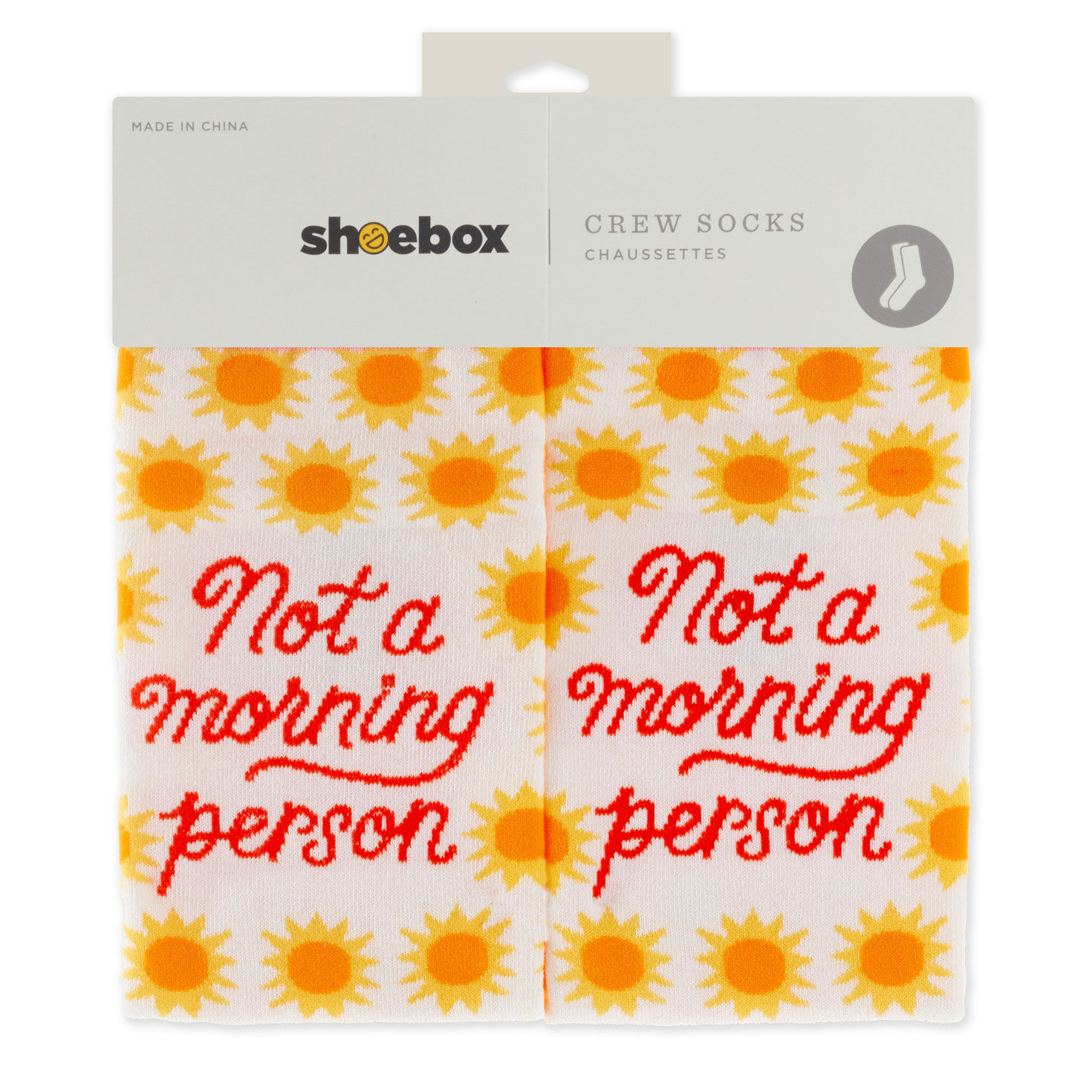 Not a Morning Person Sunshine Novelty Crew Socks  image number 4