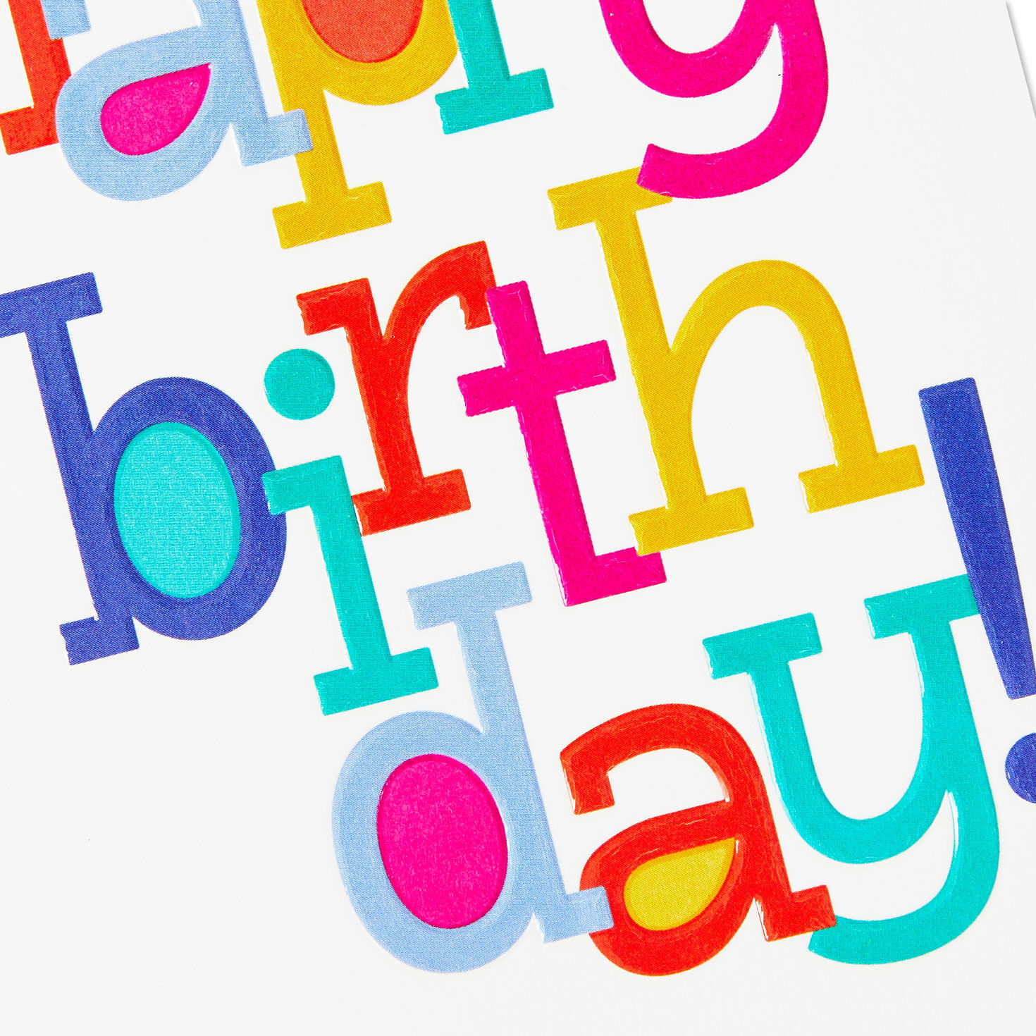 Modern Colorful Lettering Birthday Card Card Front Detail image number 4