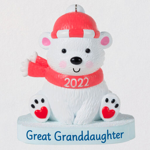 Great Granddaughter Polar Bear 2022 Ornament, 