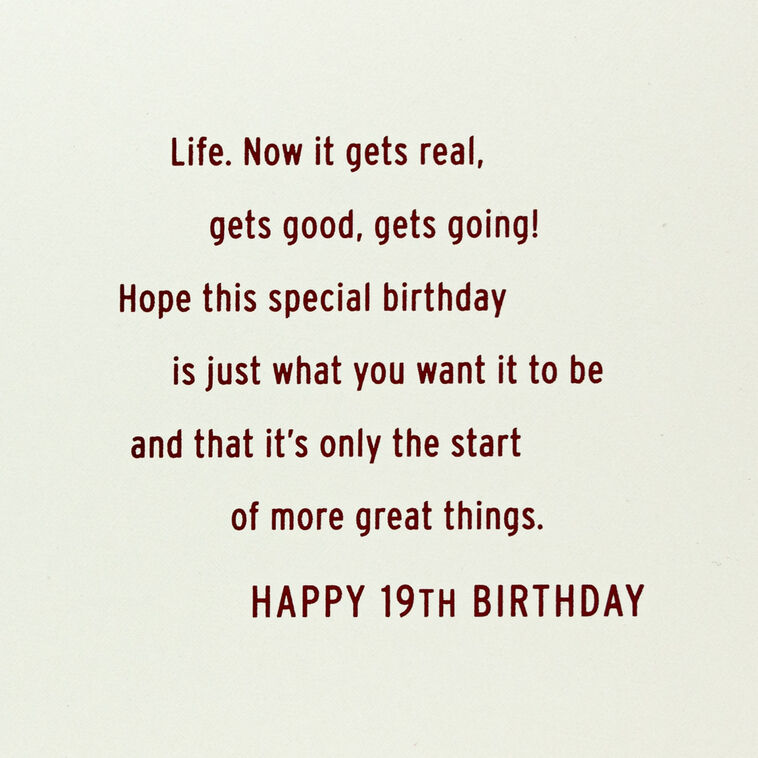 The Start of Something Big 19th Birthday Card Greeting Cards