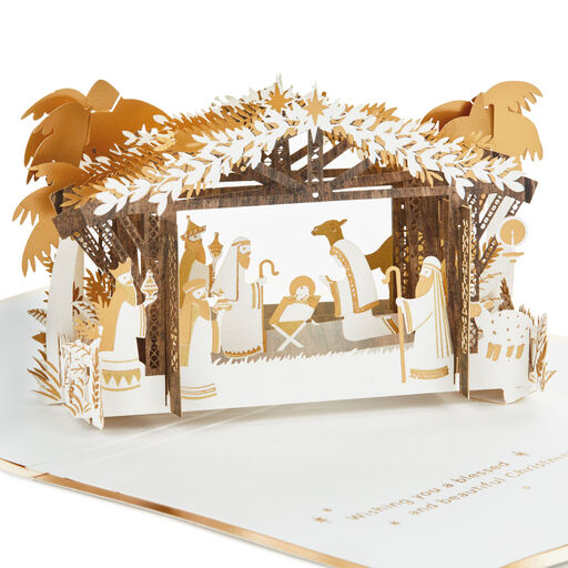 Blessed and Beautiful Nativity Scene 3D Pop-Up Christmas Card, 