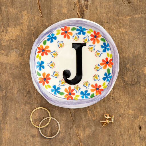 Natural Life Initial Trinket Dish, J, 