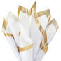 White Tissue Paper With Gold Glitter Edges, 4 Sheets, , large image number 2