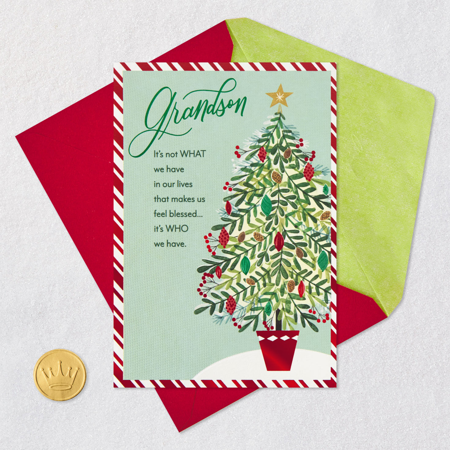 You're a Gift to Thank God for Religious Christmas Card for Grandson for only USD 4.99 | Hallmark