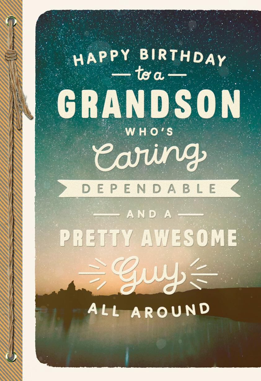 All-Around Awesome Birthday Card for Grandson