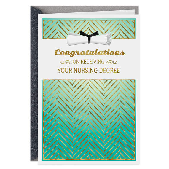 Nursing Degree Congratulations Graduation Card, , large image number 1
