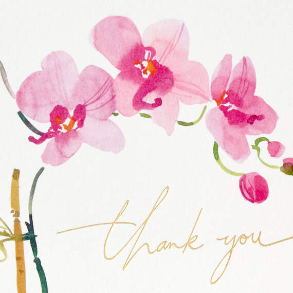 Pink Orchids Boxed Blank Thank-You Notes, Pack of 20, , large image number 3