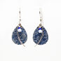 Blue Textured Teardrop and Silver Drop Earrings front image number 1