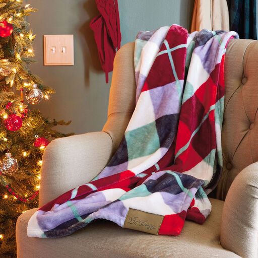 Festive Holiday Plaid Blanket, 50x60, 