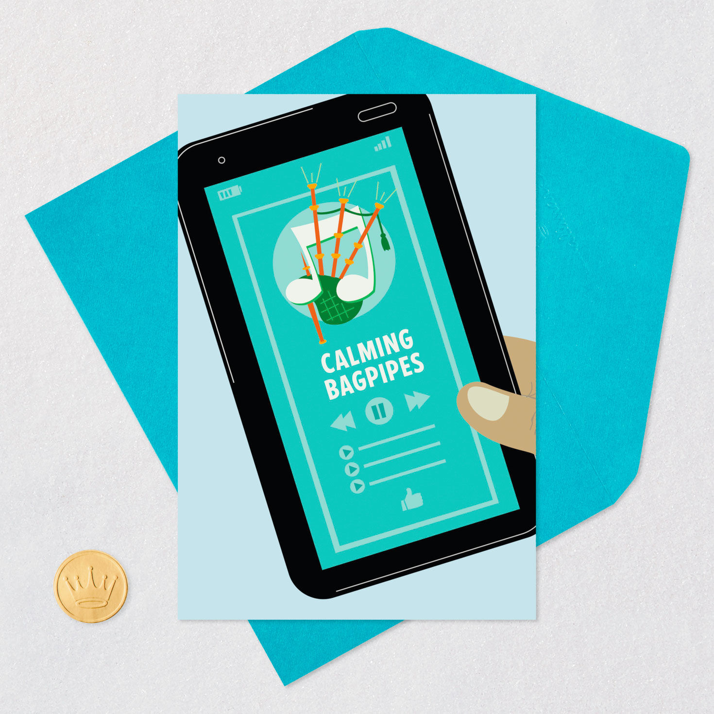 Calming Bagpipes Funny Encouragement Card, , large image number 5