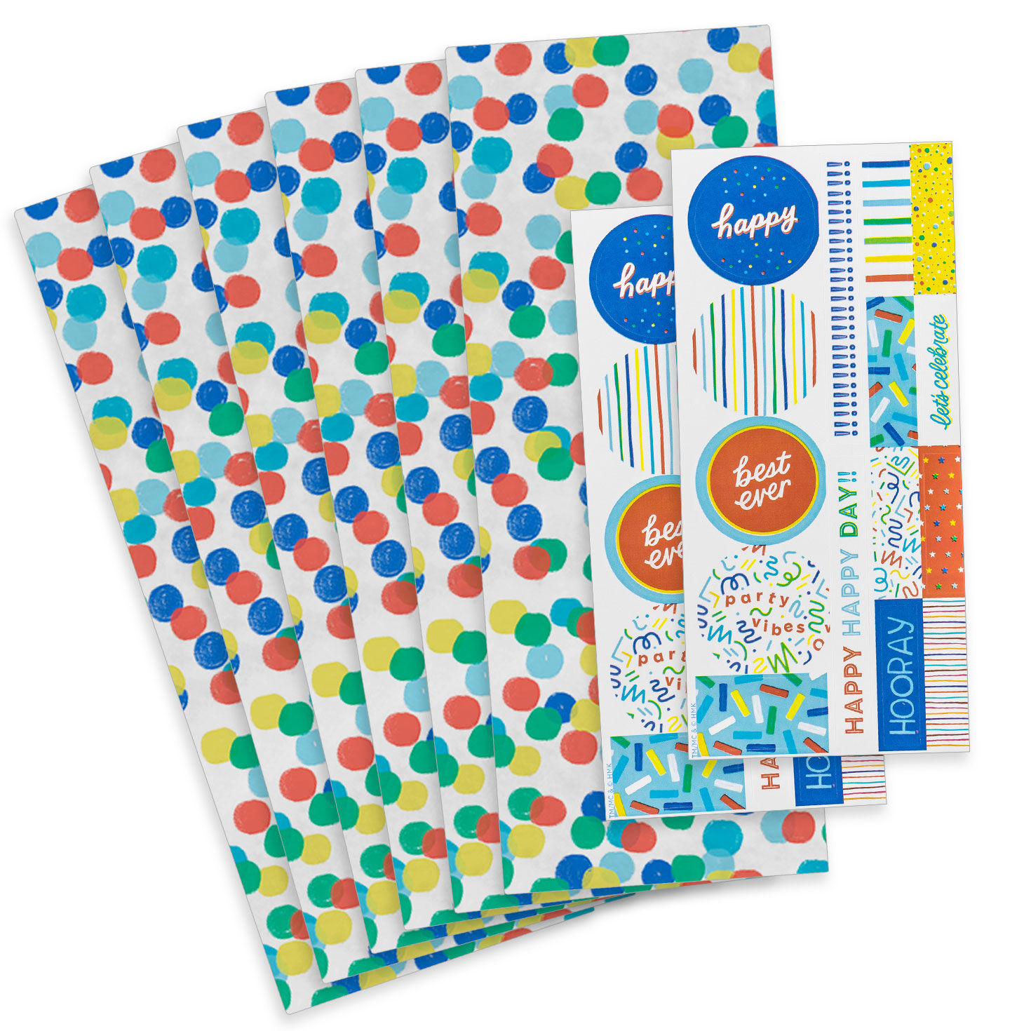 Bright Polka Dots Tissue Paper Wrapping Kit
