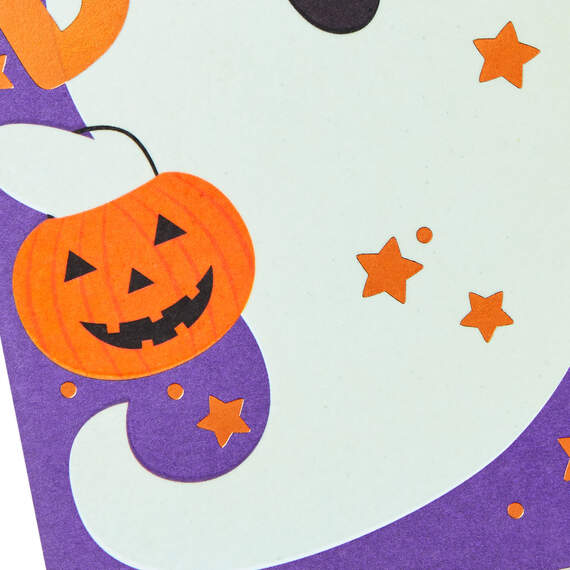 Trick-or-Treating Ghost Halloween Card With Stickers, , large image number 4