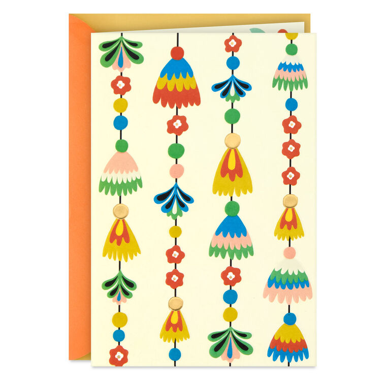 Festive Tassel Garland Blank Card, , large image number 1