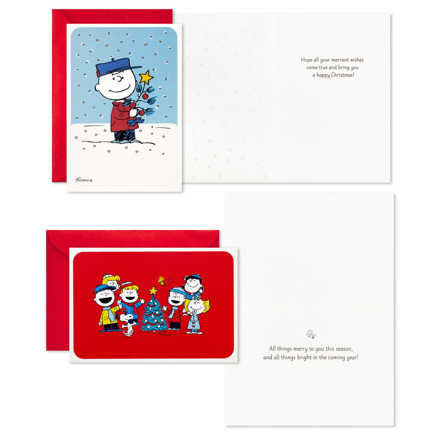 Peanuts Christmas Fun Assorted Boxed Christmas Cards Card Front with Sentiment image number 3