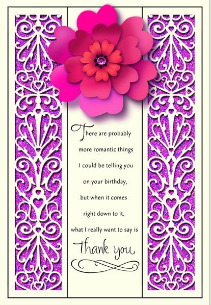 Thank You Romantic Birthday Card Greeting Cards Hallmark