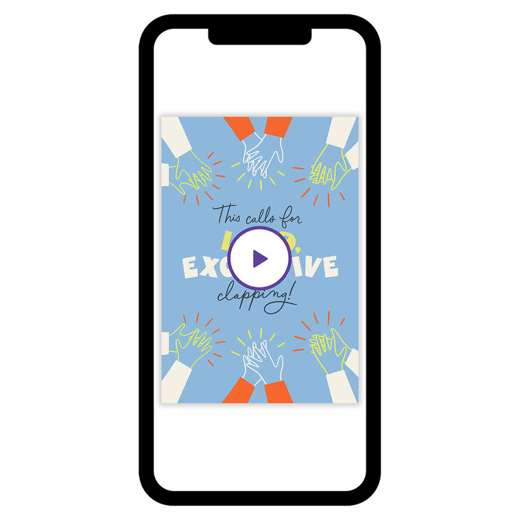 Hands Clapping Personalized Congrats Card phone with card front image number 1