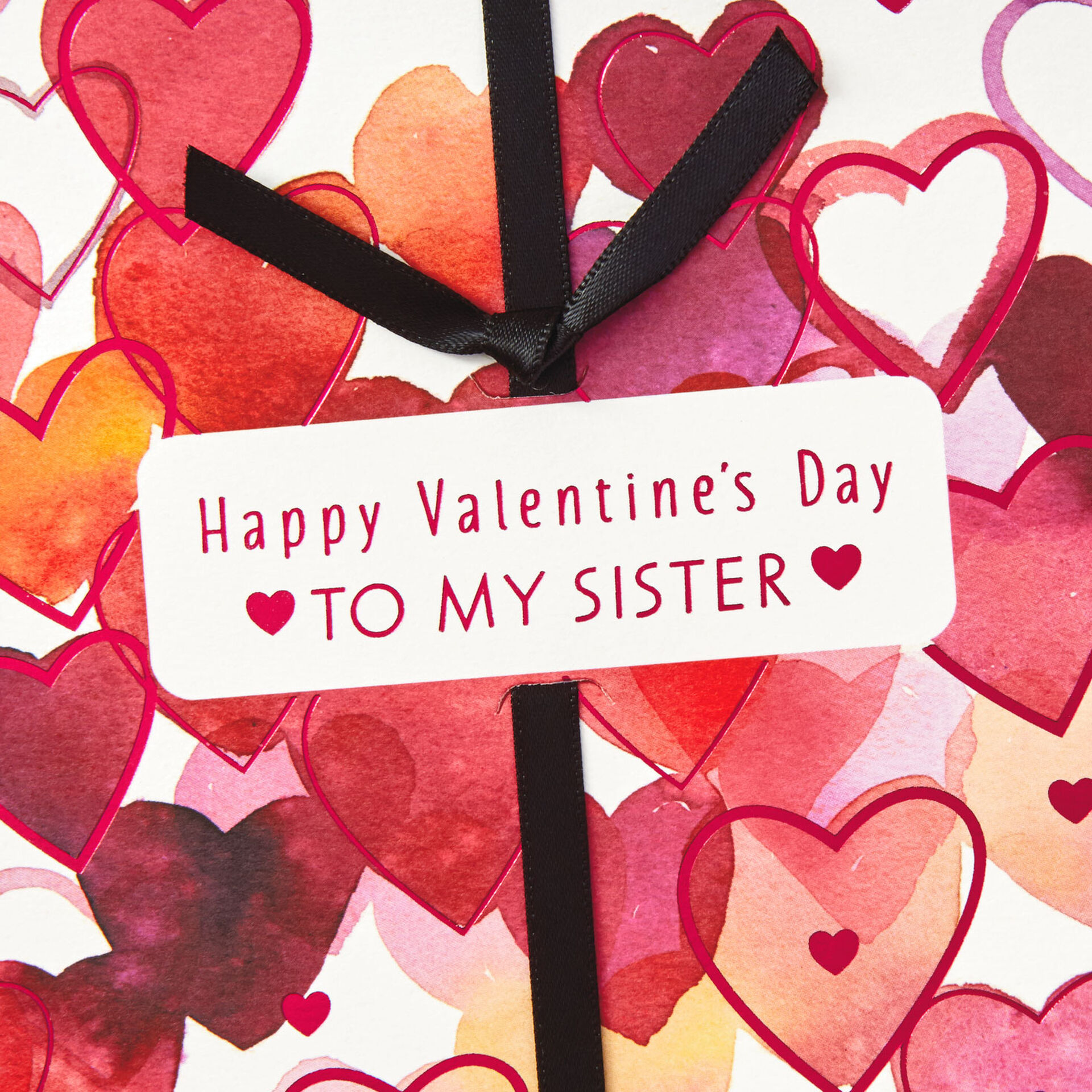 Watercolor Hearts Valentine s Day Card For Sister Greeting Cards watercolor-hearts-valentine-s-day-card-for-sister-greeting-cards