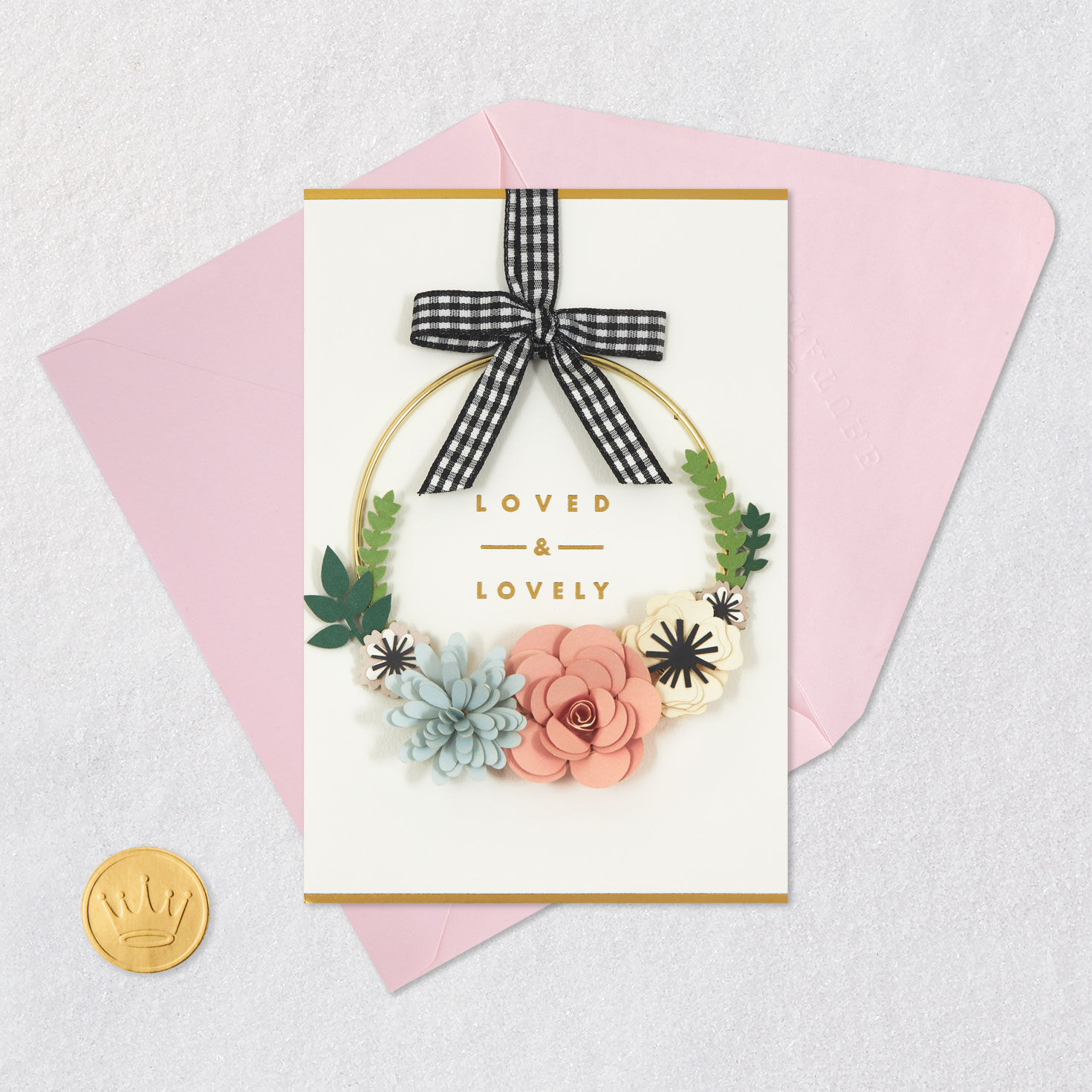 Loved and Lovely Birthday Card With Detachable Wreath for only USD 14.99 | Hallmark