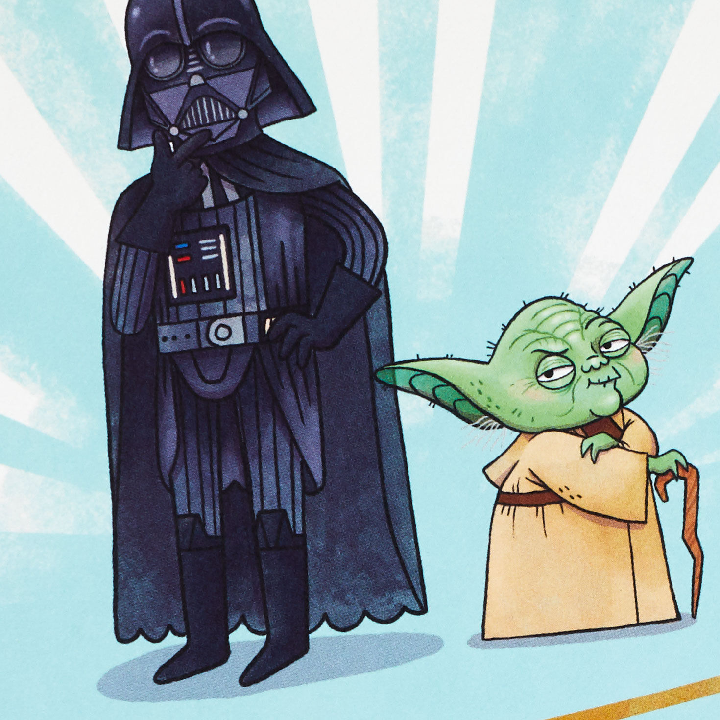 Darth Vader and Yoda Funny Birthday Card in a Card Card Front Detail image number 8