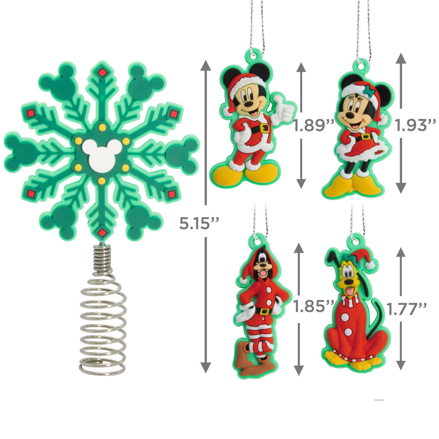 Mini Disney Mickey Mouse and Friends Hallmark Tree Topper and Ornaments, Set of 5 for only USD 16.49 | Hallmark