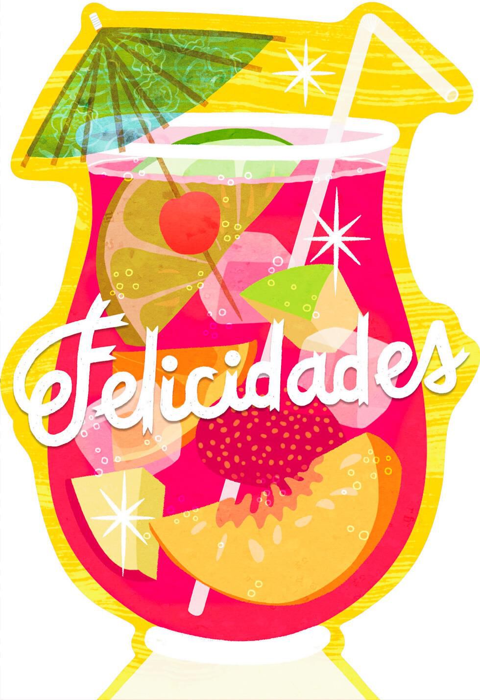 Cocktail Drink Spanish-Language Birthday Sound Card