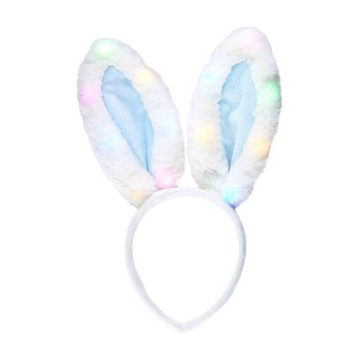 Mud Pie Blue Light-Up Bunny Ears Headband, 