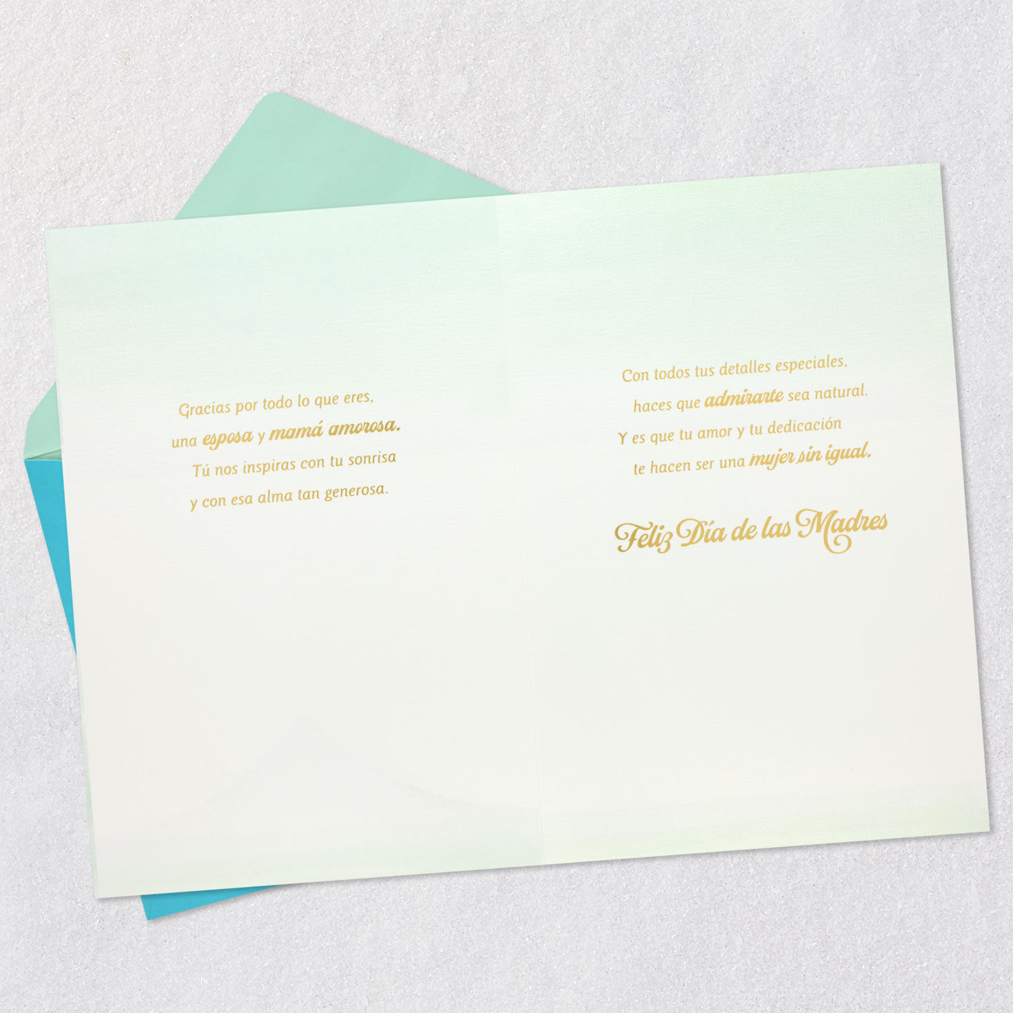 Sparkly Crown Wife Mother's Day Card in Spanish Open card with envelope image number 4