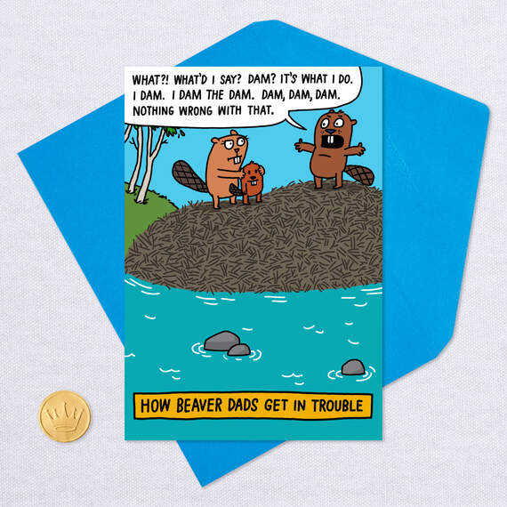 Dam Beaver Dads Funny Father's Day Card, , large image number 5