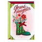 Plaid Boot Christmas Card for Granddaughter Card Front image number 1