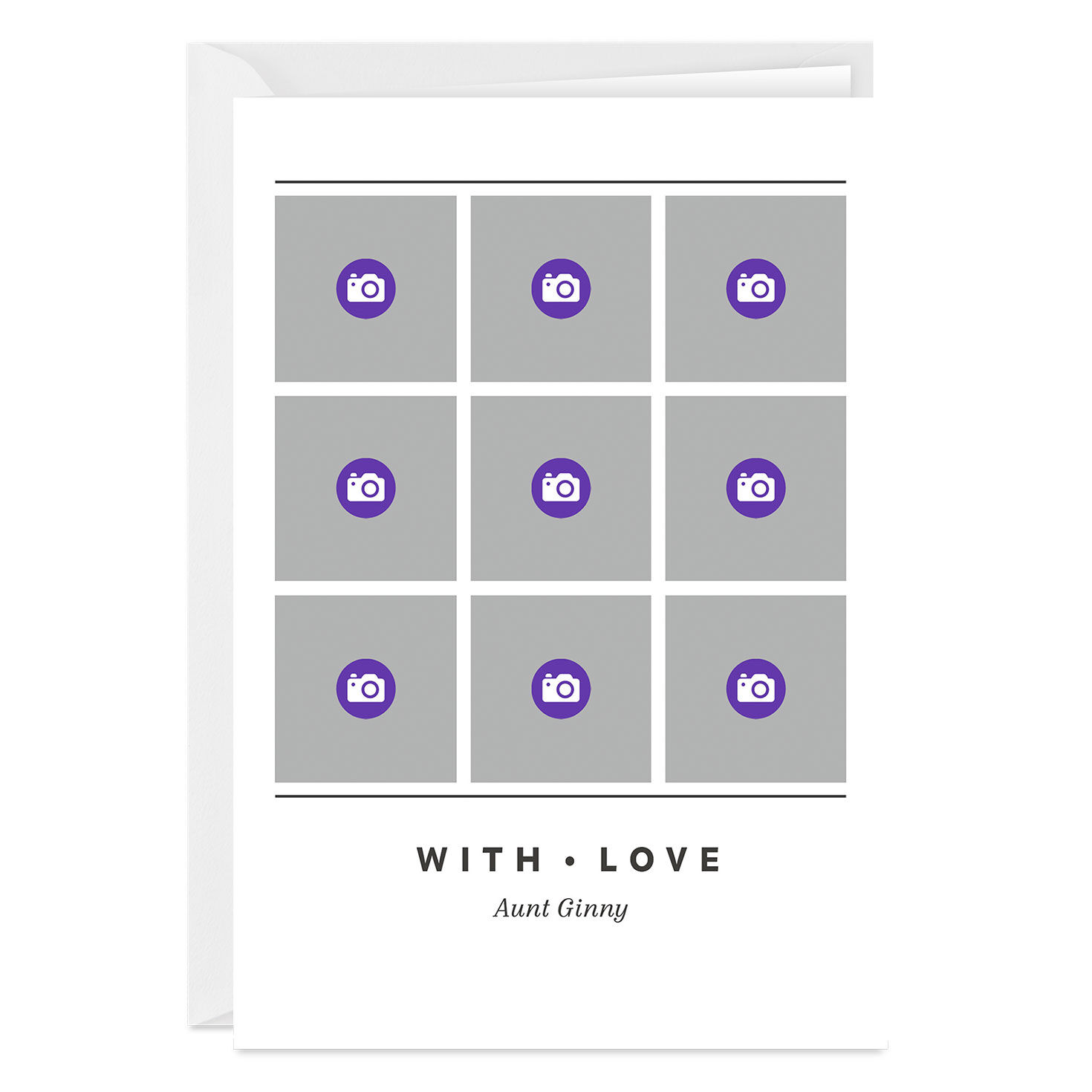 Personalized Lines on White Photo Collage Photo Card, , large image number 3